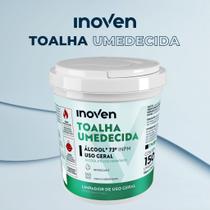 Lenço Toalha Umedecida 73% Álcool Inoven- Balde C/150 UN 18x14cm