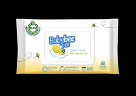 Lenço Toalha Umedecida Infantil para Bebê Dermoprotetora sem perfume sem álcool baby Bee Free pro B5 com 80 unidades