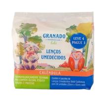 Lenço Toalhas Umedecidas Calêndula Granado 50 Unidades Kit 4