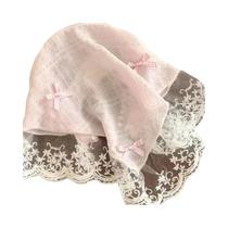 Lenço Triangular Retro Coreano Com Laço De Renda Para Mulheres, Cor Sólida, Acessório Elegante Y2K Lenço Triangular Retro Coreano Com Laço De Renda Para Mulheres, Cor Sólida, Acessório Elegante Y2K