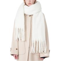 Lenço TYHOTULY Chunky para mulheres de inverno grande, branco
