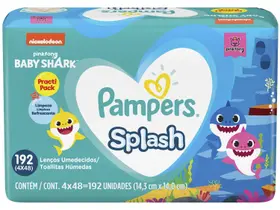 Lenco umed pampers baby shark sempre limpo 48un