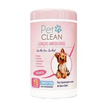 Lenço Umedecido 75 Unid Pet Clean Cachorro Gato Cães Pet Lenço Umedecido 75 Unid Pet Clean Cachorro Gato Cães Pet