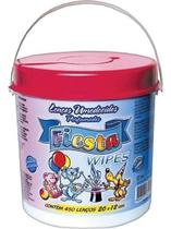 Lenco umedecido fiesta wipes 400un balde rosa