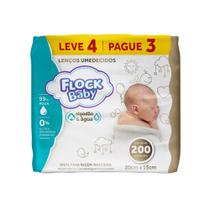 Lenço Umedecido Flock Baby Algodão e Água 200 Unidades