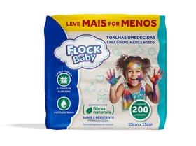 Lenço Umedecido Flock Baby Fibras Naturais 200 Unidades