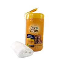 Lenço Umedecido Gatos Pet Clean Limpeza a Seco