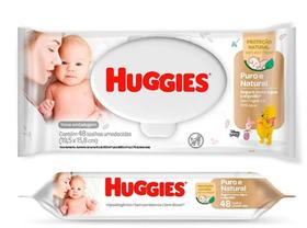 Lenço umedecido huggies disney baby puro e natural pacote com 48 unidades