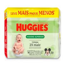 Lenço Umedecido Huggies Higiene Superior 2 Pacotes com 96 Unidades cada Leve Mais Por Menos