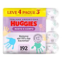 Lenço Umedecido Huggies Rosto E Corpo Hipoalergênico Kit 4un