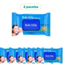 Lenço Umedecido Infantil Bebê Feliz Tripla Proteção - 120 Unidades 6 Pacotes - bbfeliz