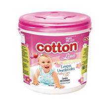 Lenço Umedecido Infantil Cotton Line 1 Balde C/ 400 unidades ROSA