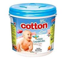 Lenço Umedecido Infantil Cotton Line 1 Balde C/ 400 unidades