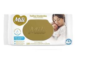 Lenço Umedecido Mili Love&Care 1 Pacote com 100 unidades (Toalhinhas Umedecidas)