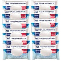 Lenço Umedecido ou Toalhas Antissépticas Mili 12 pacotes c/ 50 (total: 600 toalhas)