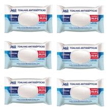 Lenço Umedecido ou Toalhas Antissépticas Mili 6 pacotes c/ 50 (total: 300 toalhas)