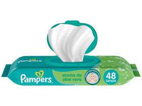 Lenço Umedecido Pampers Aroma de Aloe Vera - 48 Unidades Lenço Umedecido Pampers Aroma de Aloe Vera - 48 Unidades