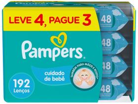 Lenço Umedecido Pampers Cuidado de Bebê 4 Pacotes com 48 Unidades Cada Lenço Umedecido Pampers Cuidado de Bebê 4 Pacotes com 48 Unidades Cada