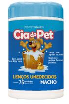 Lenço Umedecido Para Cachorros Macho 75 Unidades - Cia Do Pet