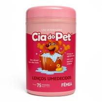 Lenço Umedecido Para Cães Cia do Pet Macho 75 Uni Aloe Vera