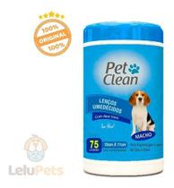 Lenço Umedecido Pet Clean Para Cães E Gatos Machos 75 Und