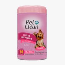 Lenço Umedecido Pet Clean 75 Unidades Para Cães Cachorros E Gatos - Limpa Patas Lenço Higiênico