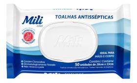 Lenço Umedecido Toalhas Antissépticas Mili Care 50 unid