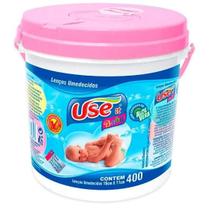 Lenço Umedecidos Use It Balde Rosa com 400 Unidades Lenço Umedecidos Use It Balde Rosa com 400 Unidades