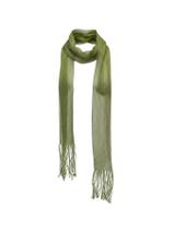 Lenço Verdusa Shiny Fringe, fino, verde claro, poliéster feminino