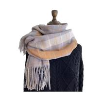 Lenço Xadrez De Inverno Feminino Clássico Estilo Britânico Imitação De Caxemira Moda Outono