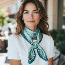Lenço Xale Echarpe Feminino De Cetim Seda 90x90cm Estampado