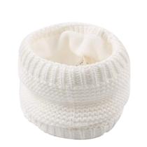 Lenço XIAOHAWANG Baby Winter Warm Knit com forro de pelúcia branco