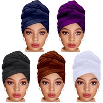Lenço ZRQ African Turban Stretch Turban Hijab para mulheres negras