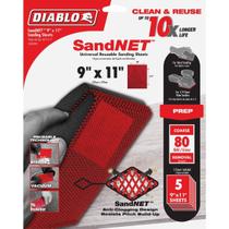 Lençóis abrasivos Diablo SandNet 9x11 em 80 Grit, pacote com 5