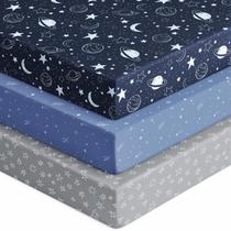 Lençóis Ajustados para Berço Unnivoll Kit com 3 Unidades 71x132x20cm Microfibra Lençóis Ajustados para Berço Unnivoll Kit com 3 Unidades 71x132x20cm Microfibra
