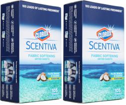 Lençóis amaciantes de roupas Clorox Scentiva 210 Count Pacific Breeze Lençóis amaciantes de roupas Clorox Scentiva 210 Count Pacific Breeze
