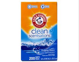 Lençóis amaciantes de tecidos Arm & Hammer Purifying Waters 200 ct Lençóis amaciantes de tecidos Arm & Hammer Purifying Waters 200 ct