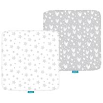 Lençóis com elástico Biloban Square Playard/Playpen 36x36, pacote com 2 Lençóis com elástico Biloban Square Playard/Playpen 36x36, pacote com 2