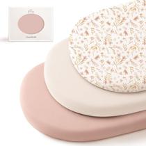 Lençóis com elástico Konssy, pacote com 3 lençóis de berço elásticos, rosa