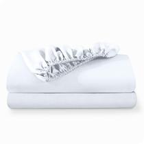 Lençóis com elástico, pacote com 2 unidades, Bare Home Twin XL, brancos Lençóis com elástico, pacote com 2 unidades, Bare Home Twin XL, brancos
