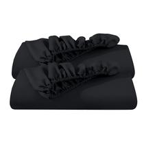 Lençóis com elástico, pacote com 2 unidades, Bare Home Twin XL, pretos Lençóis com elástico, pacote com 2 unidades, Bare Home Twin XL, pretos