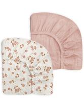 Lençóis com elástico, pacote de cartões de miado N Play, 69 x 99 cm, pacote com 2 musselinas