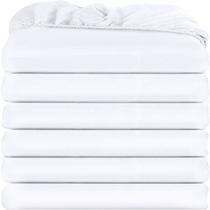 Lençóis com elástico Utopia Bedding, pacote completo com 6 unidades, microfibra macia branca