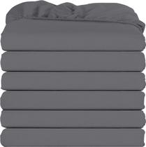 Lençóis com elástico Utopia Bedding, pacote completo com 6 unidades, microfibra macia, cinza