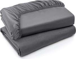 Lençóis com elástico Utopia Bedding Twin Grey Microfiber, pacote com 2
