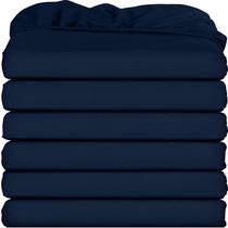 Lençóis com elástico Utopia Bedding Twin, pacote com 6 unidades de microfibra macia azul marinho