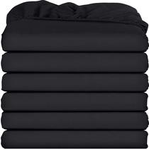 Lençóis com elástico Utopia Bedding Twin, pacote com 6 unidades, microfibra macia preta Lençóis com elástico Utopia Bedding Twin, pacote com 6 unidades, microfibra macia preta