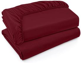 Lençóis com elástico Utopia Bedding Twin XL, pacote com 2 unidades, cor de vinho