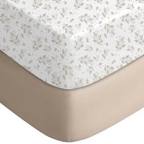 Lençóis com elástico Yoofoss 38 x 26", pacote com 2 folhas marrons elásticas