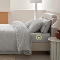 Lençóis de algodão orgânico Double Stitch Queen Size 300TC